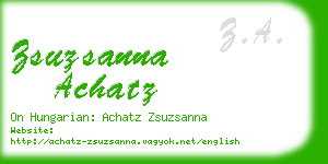 zsuzsanna achatz business card